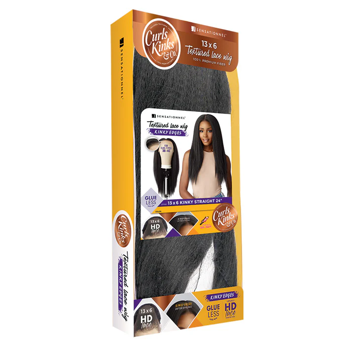 Sensationnel Curs Kinks & Co Glueless Kinky Edges 13x6 HD Lace Front Wig - 13x6 KINKY STRAIGHT 24" - Image 6