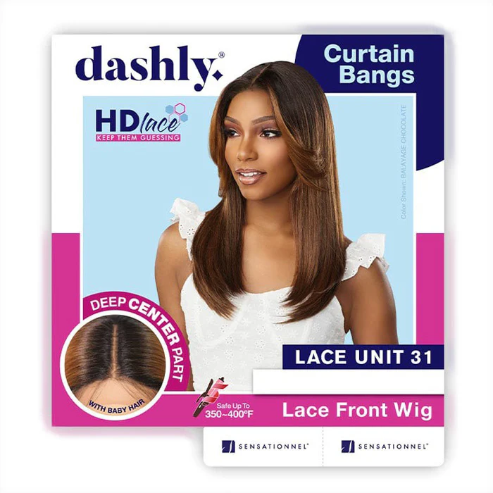 Sensationnel Dashly HD Deep Lace Parting Front Wig - LACE UNIT 31 - Curtain Bangs - Image 5