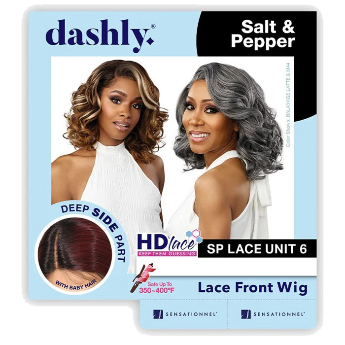 Sensationnel Dashly Salt & Pepper HD 4" Deep Side Parting Lace Front Wig - SP LACE UNIT 6 - Image 5