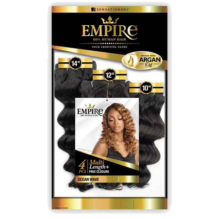 Sensationnel Empire 100% Human Hair Weave - OCEAN WAVE 4PCS + Free Closure - Image 7