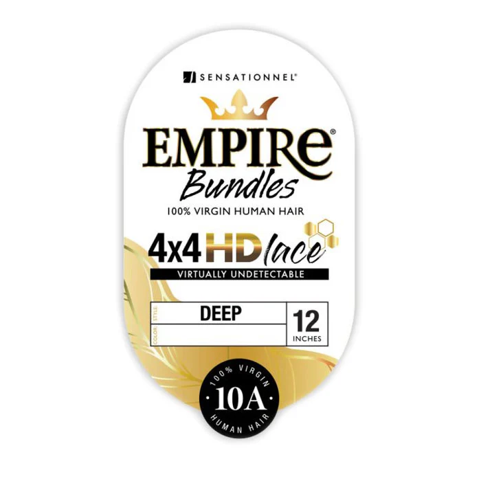 Sensationnel Empire Bundles 100% Human Hair 4x4 HD Lace Closure - DEEP 12" - Image 2