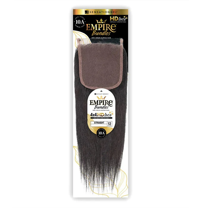 Sensationnel Empire Bundles 100% Human Hair 4X4 HD Lace Closure - STRAIGHT 10-18