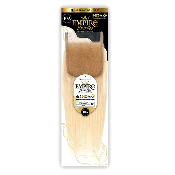 Sensationnel Empire Bundles 100% Human Hair 4X4 HD Lace Closure - STRAIGHT 10-18 - Image 2