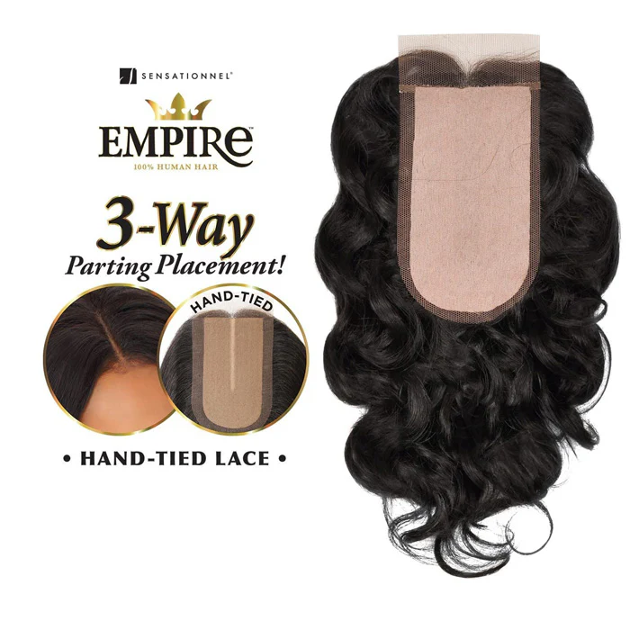Sensationnel Empire Human Hair 3 Way Parting Lace Closure LOOSE DEEP 12 Inch - Image 2