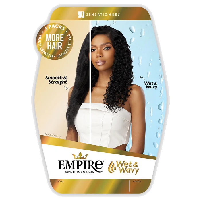 Sensationnel Empire Wet & Wavy 100% Human Hair Weave - DEEP - 3 Packs Multi-Length - Image 6