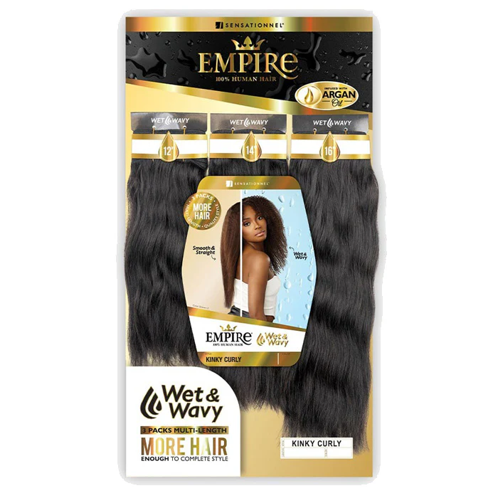 Sensationnel Empire  Wet & Wavy 100% Human Hair Weave - KINKY CURLY - 3 Packs Multi-Length - Image 7