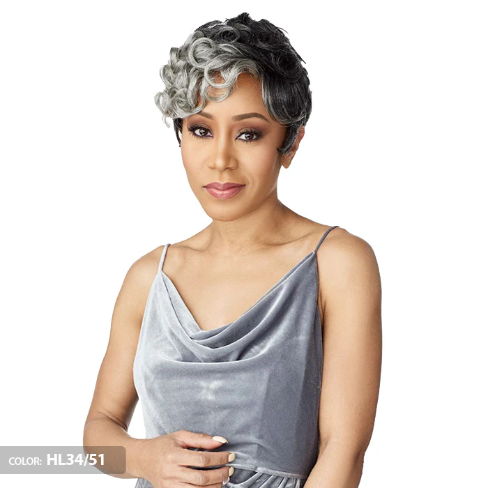Sensationnel Empire Wig Salt & Pepper 100% Human Hair Full Wig - FLORA - Image 2