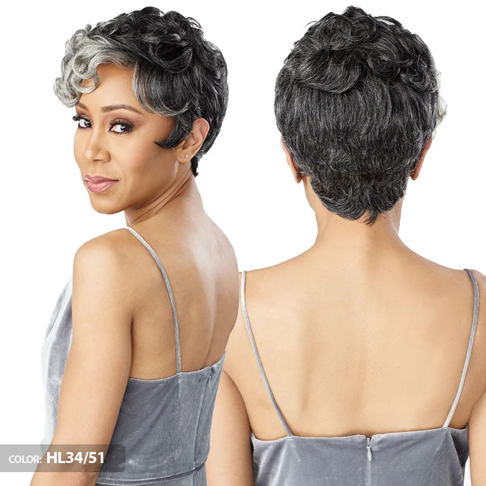 Sensationnel Empire Wig Salt & Pepper 100% Human Hair Full Wig - FLORA - Image 3