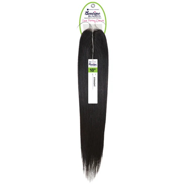 Sensationnel Human Hair Blend Boutique Bundles Lace Part Closure - STRAIGHT 18"