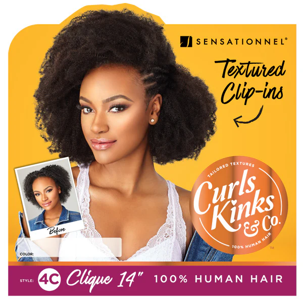 Sensationnel Human Hair Curls Kinks & CO Textured Clip In Extension Weave - HH 4C CLIQUE 9PCS (14-18 Inch) - Image 7