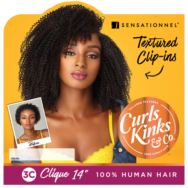 Sensationnel Human Hair Curls Kinks & CO Textured Clip In Extension Weave - HH 3C CLIQUE 9PCS (14-18 Inch) - Image 7