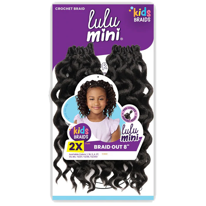 Sensationnel Kids Braids Lulu Mini Pre-looped Crochet Braids - 2X BRAID OUT 8 - Image 6
