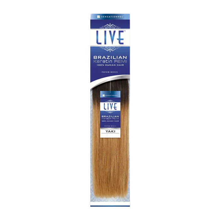 Sensationnel Live 100% Human Hair Keratin Remi Weave - BRAZILIAN YAKI 10-18" - Image 2