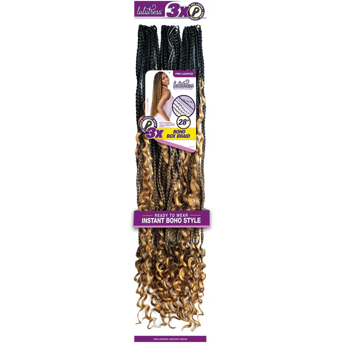 Sensationnel Lulutress 3X Pre-Looped Crochet Braids - BOHO BOX BRAID 28" - Image 7