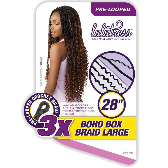 Sensationnel Lulutress 3X Pre-Looped Crochet Braids - BOHO BOX BRAID LARGE 28" - Image 4