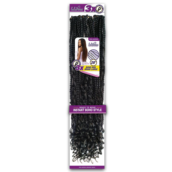 Sensationnel Lulutress 3X Pre-Looped Crochet Braids - BOHO BOX BRAID LARGE 28" - Image 5
