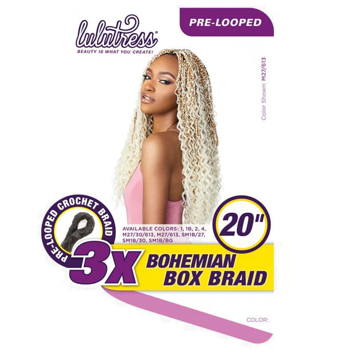 Sensationnel Lulutress Pre-Looped Crochet Braid - 3X BOHEMIAN BOX BRAID 20" - Image 4