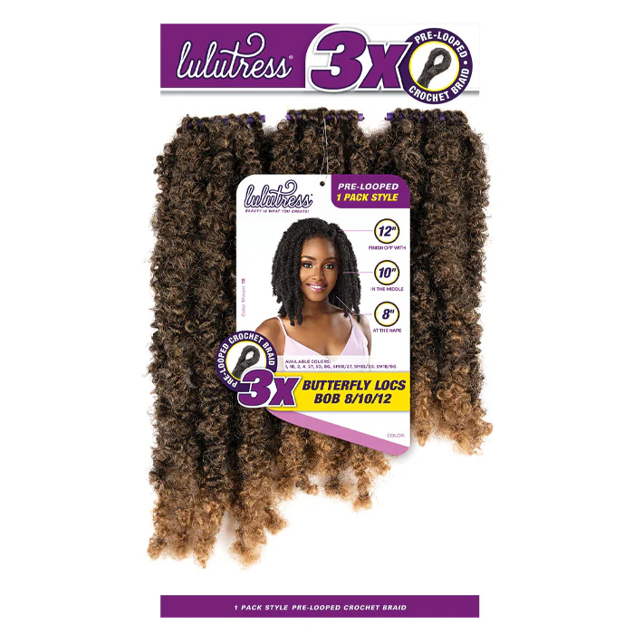 Sensationnel Lulutress Pre-Looped Crochet Braids 1 Pack Style - 3X BUTTERFLY LOCS BOB 8/10/12 - Image 5