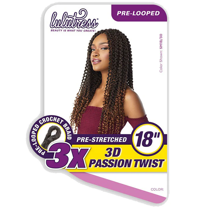 Sensationnel Lulutress Pre-Looped Pre-Stretched Crochet Braids - 3X 3D PASSION TWIST 18" - Image 5
