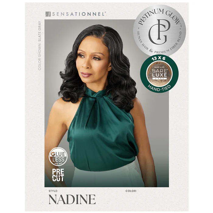 Sensationnel Platinum Glow Bare Lace Glueless 13x6 Lace Frontal Wig - NADINE - Human Hair Blend - Image 4