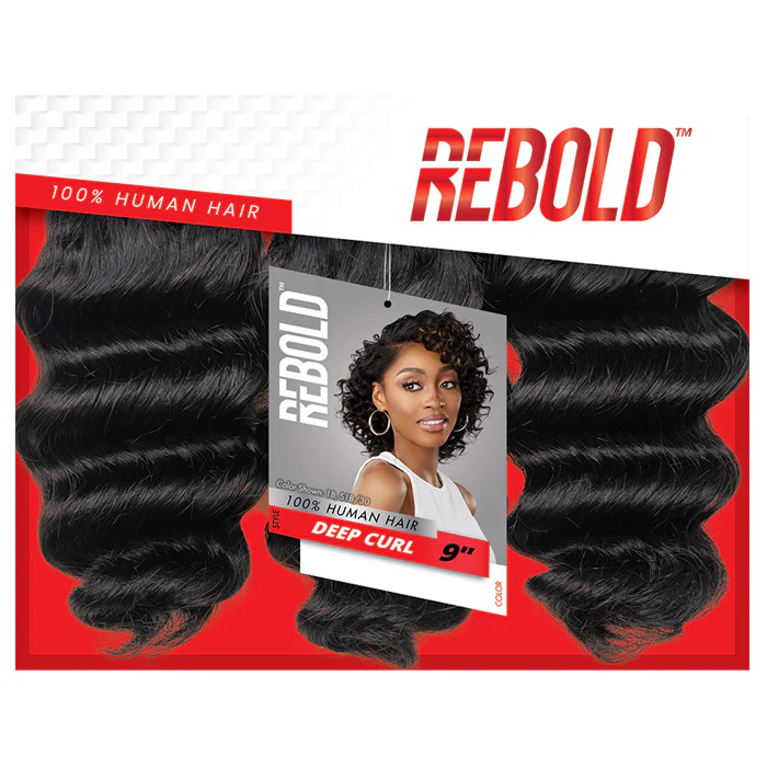 Sensationnel Rebold 100% Human Hair 3 PCS Weaves - DEEP CURL 9" - Image 5
