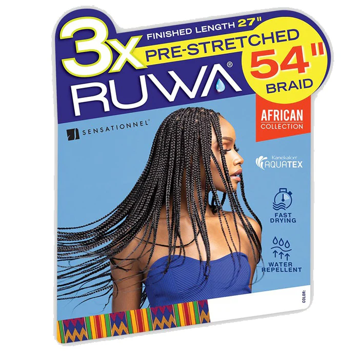 Sensationnel Ruwa X-Pression Crochet Braids - 3X PRE-STRETCHED BRAID 54" - Image 4