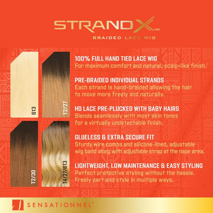 Sensationnel Strand X Glueless HD Full Lace Hand-Tied Braided Wig - UNIT 2 - Image 6
