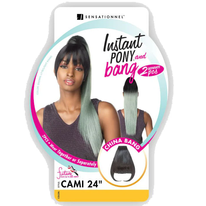 Sensationnel Synthetic Instant Pony and Bang - CAMI 24" 2PCS - Image 3