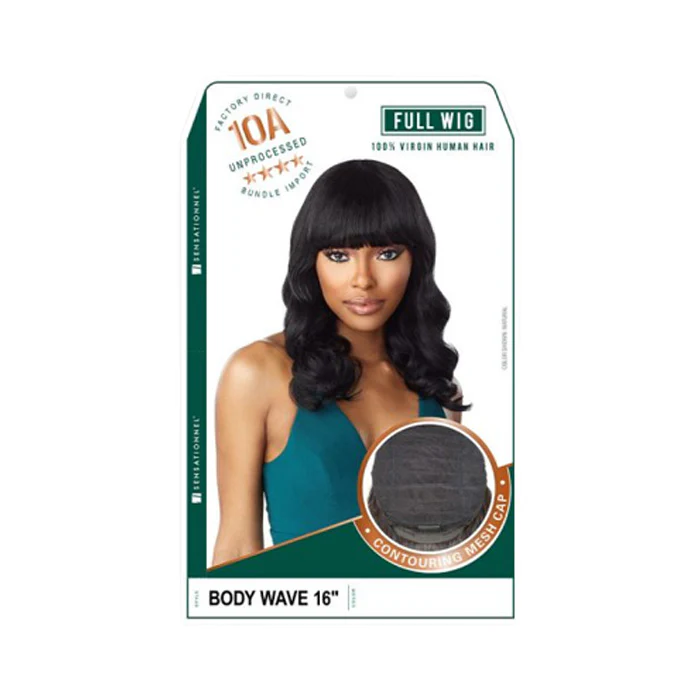 Sensationnel 10A Unprocessed 100% Virgin Human Hair Full Wig - BODY WAVE 16" - Image 5