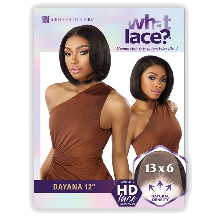 Sensationnel What Lace Glueless Human Hair Blend 13x6 HD Lace Front Wig - DAYANA 12" - Image 6