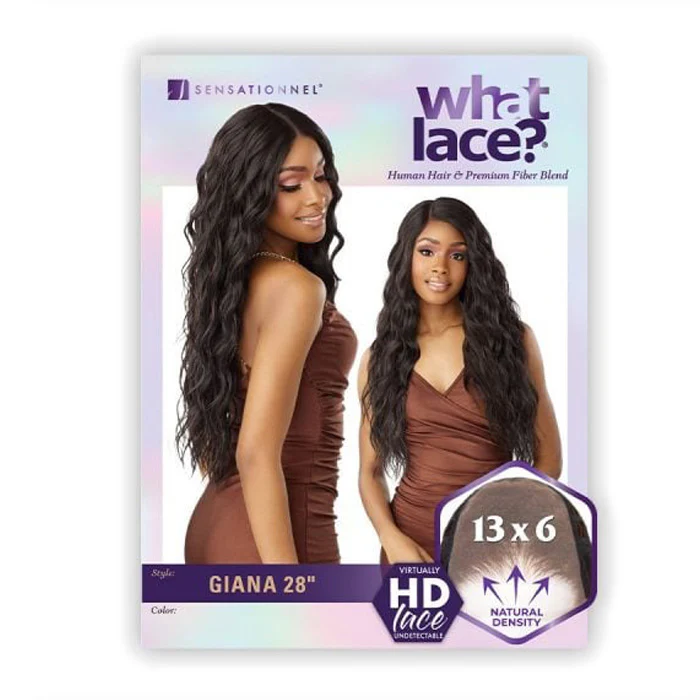 Sensationnel What Lace Glueless Human Hair Blend 13X6 HD Lace Front Wig - GIANA 28" - Image 6