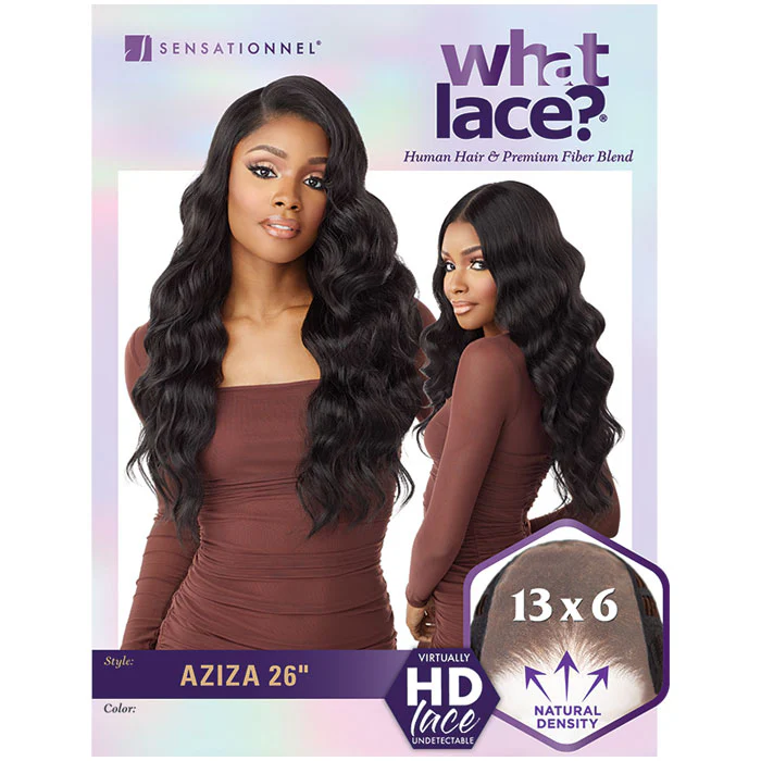 Sensationnel What Lace Human Hair Blend 13x6 HD Lace Front Wig - AZIZA 26" - Image 5