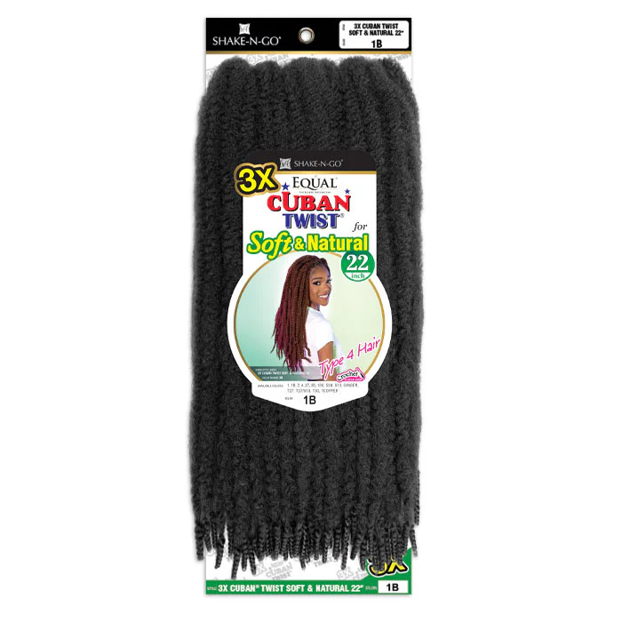 Shake N Go Equal Cuban Twist Crochet Braid - 3X CUBAN TWIST SOFT & NATURAL 22" - Image 5