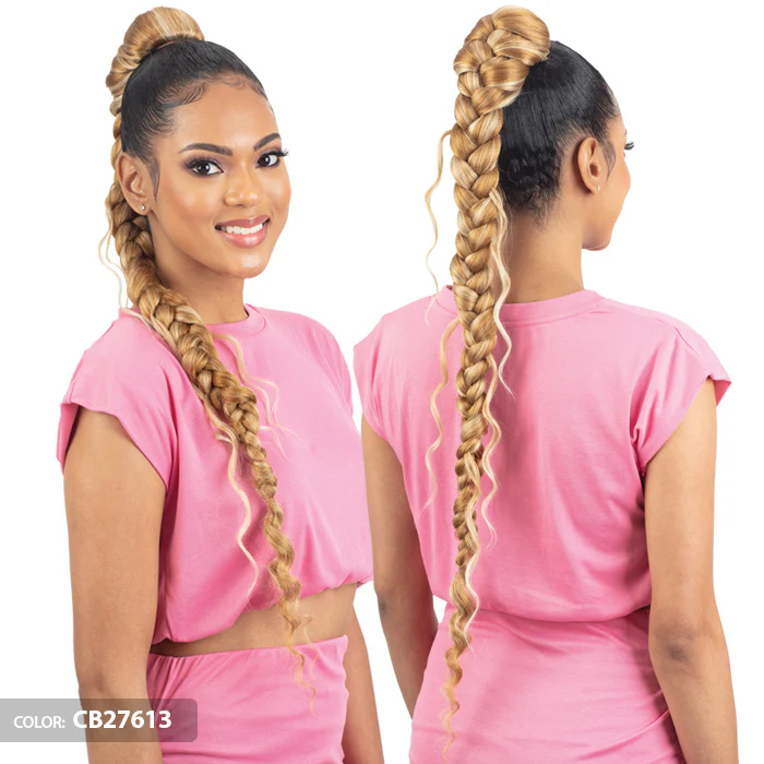 Shake N Go Equal Goddess Box Braided Drawstring Ponytail - BOHO JUMBO BRAID GODDESS PONYTAIL 30" - Image 2
