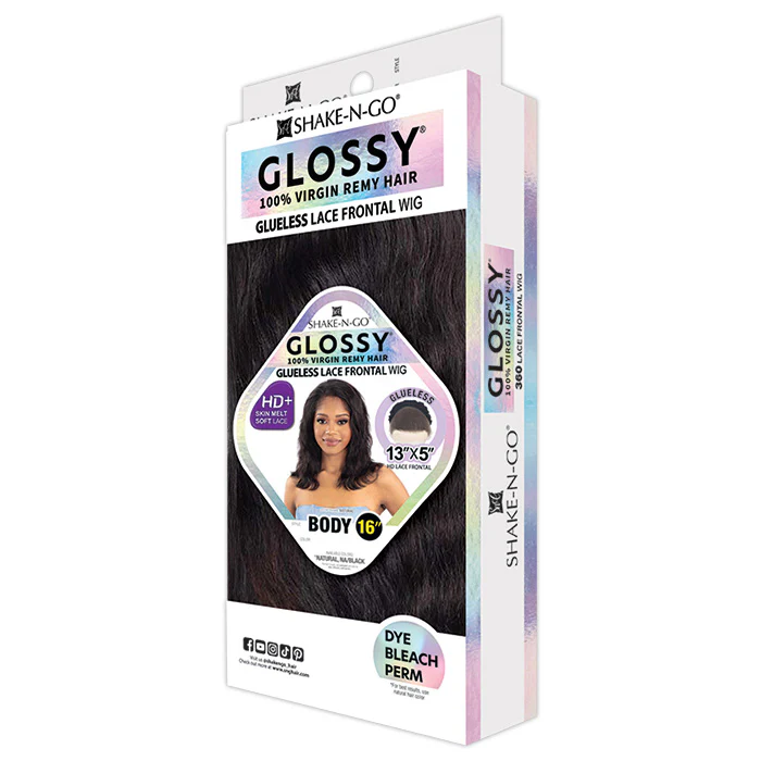 Shake N Go Glossy 100% Virgin Remy Hair Glueless 13x5 HD Lace Frontal Wig - BODY 16" - Image 2