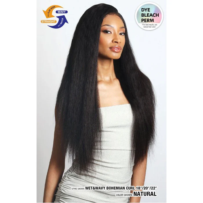 Shake N Go Glossy 100% Virgin Remy Hair HD 2x6 Hand-Tied Lace Closure - BOHEMIAN CURL 12 - Wet & Wavy - Image 5