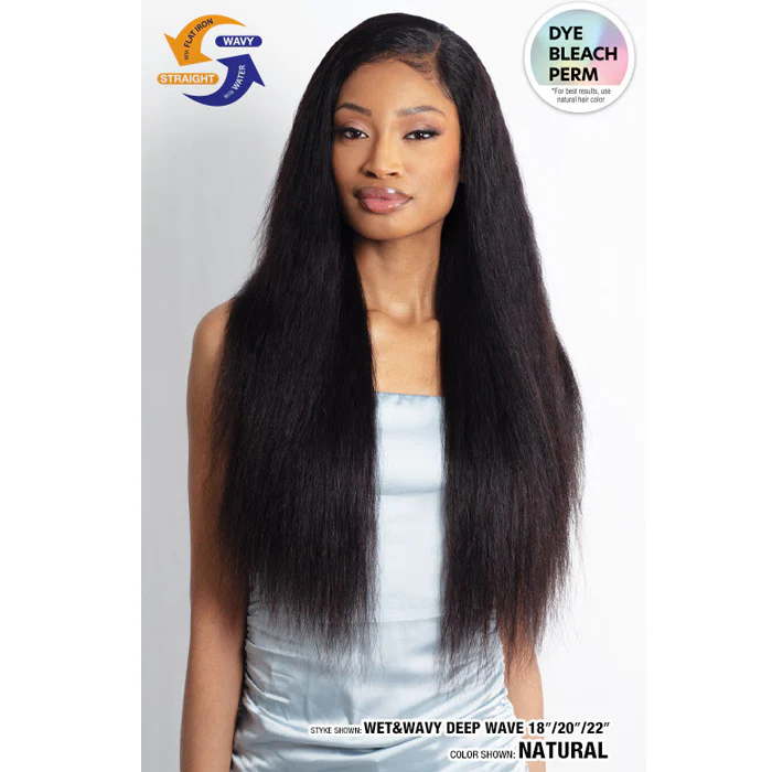 Shake N Go Glossy 100% Virgin Remy Hair HD 2x6 Hand-Tied Lace Closure - DEEP WAVE 12 - Wet & Wavy - Image 3