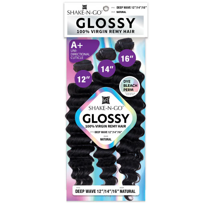 Shake N Go Glossy 100% Virgin Remy Hair Weave - DEEP WAVE (Multi Length) 3 Pcs - Image 5