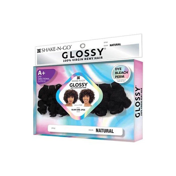 Shake N Go Glossy 100% Virgin Remy Hair Weaves - GLAM CURL 3PCS - Image 3