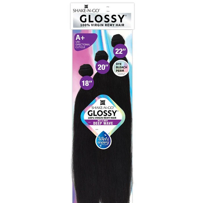 Shake N Go Glossy 100% Virgin Remy Hair Wet and Wavy Weave - DEEP WAVE (Multi Length) - Image 5