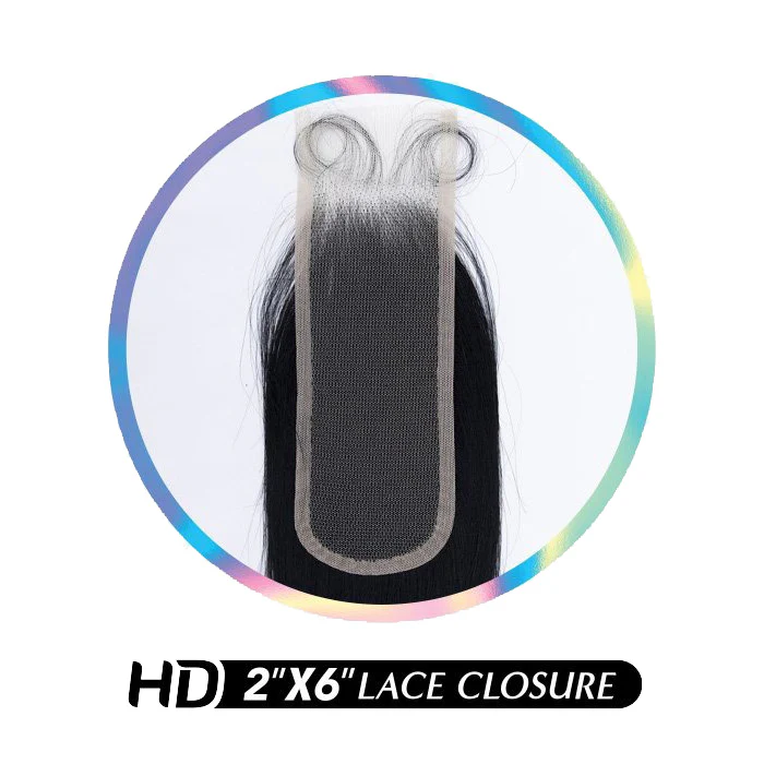 Shake N Go Glossy HD Lace Closure - 2X6 STRAIGHT 12" - 100% Virgin Remy Hair - Image 3