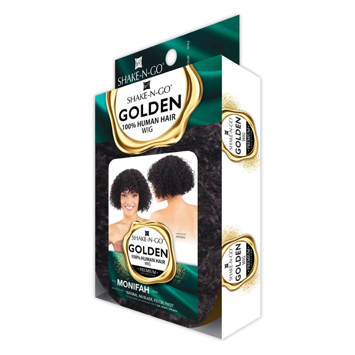 Shake N Go Golden 100% Human Hair Full Wig - MONIFAH - Image 4