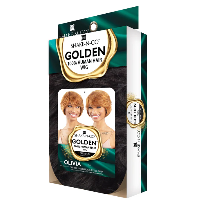 Shake N Go Golden 100 Human Hair Full Wig - OLIVIA - Image 4