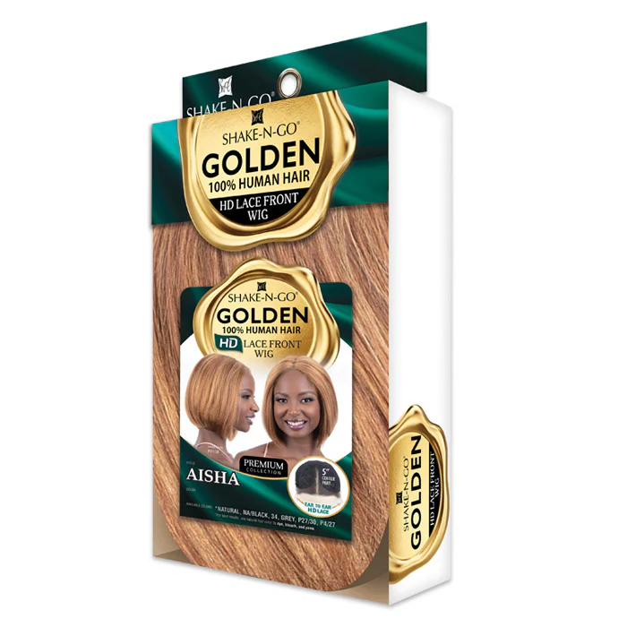 Shake N Go Golden 100% Human Hair HD Lace Front Wig - AISHA - 5" Deep Part - Image 7