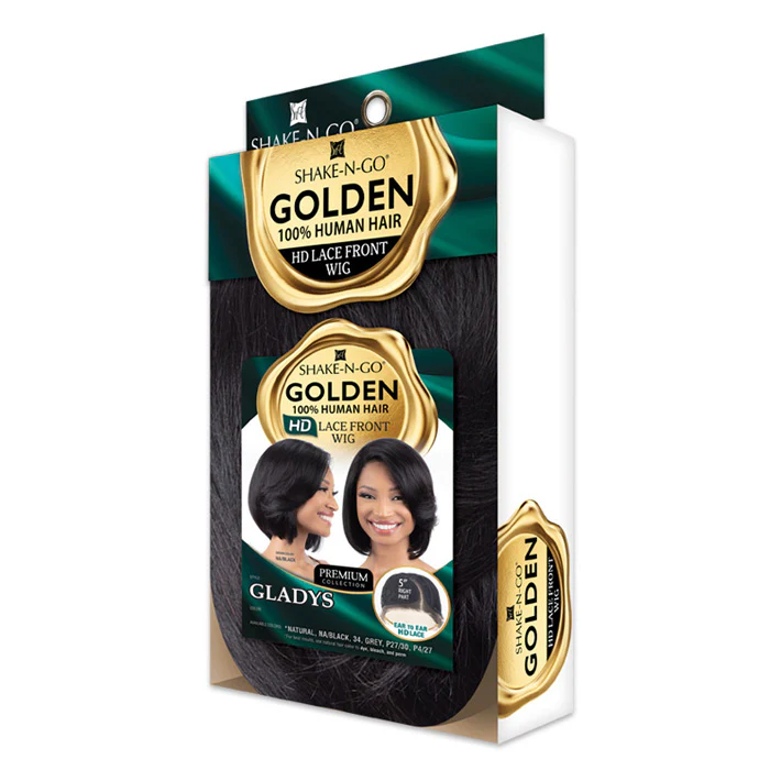 Shake N Go Golden 100% Human Hair HD Lace Front Wig - GLADYS - 5" Deep Part - Image 5