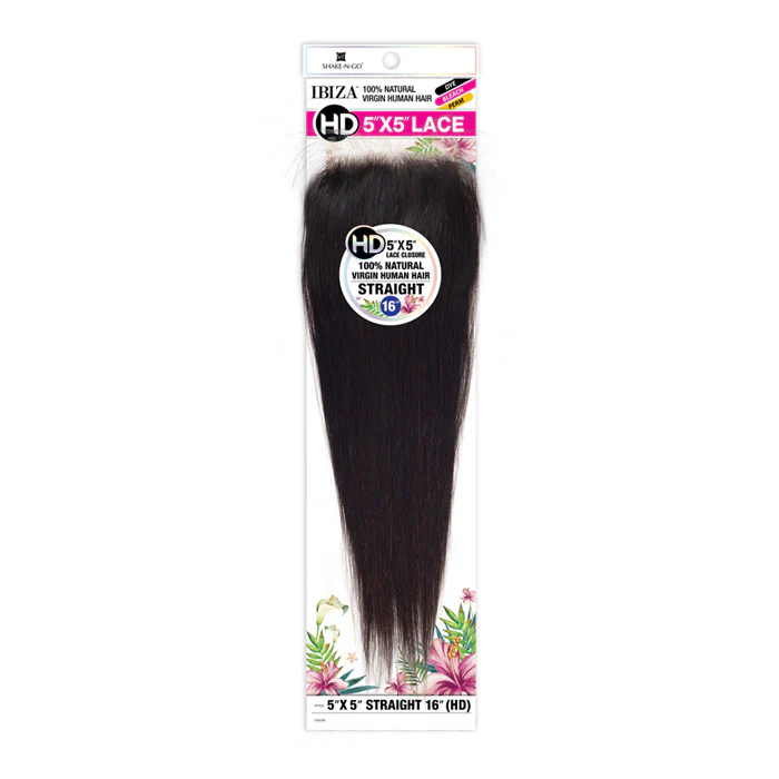 Shake N Go Ibiza 100% Natural Virgin Human Hair HD Lace Closure - 5X5 STRAIGHT14"-20" - Image 2