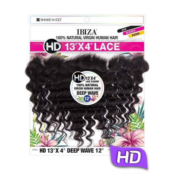 Shake-N-Go Ibiza 100% Virgin Human Hair 13X4 HD Lace Closure - DEEP WAVE 12 - Image 2