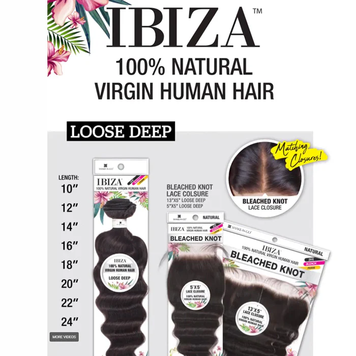 Shake N Go Ibiza 100% Virgin Human Hair 13x5 Lace Closure Bleached Knot - LOOSE DEEP 12" - Image 2