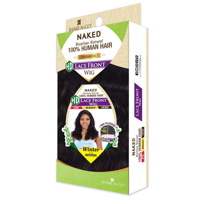 Shake N Go Naked Brazilian Natural 100% Human Hair Premium HD Lace Front Wig - WINTER - Image 3