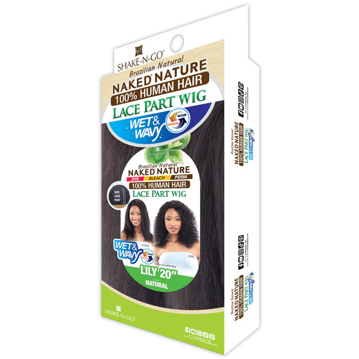 Shake N Go Naked Nature 100% Human Hair Side Lace Part Wig - LILY 20" - Wet & Wavy - Image 3